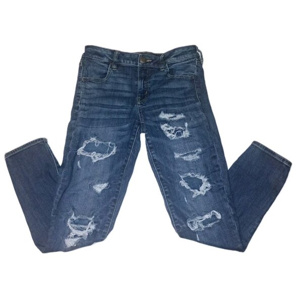 American Eagle Womens Size 8 Short Blue Ne(x)t Level Stretch Jeggings 28X28 - Picture 1 of 7
